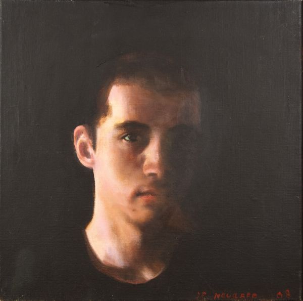 Portrait réaliste de Raphaël avec clair-obscur sur fond sombre